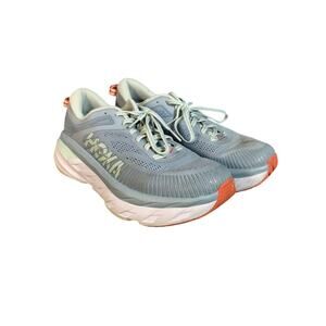 Hoka One One Bondi 7 Running Shoes Blue Fog Women's 7D